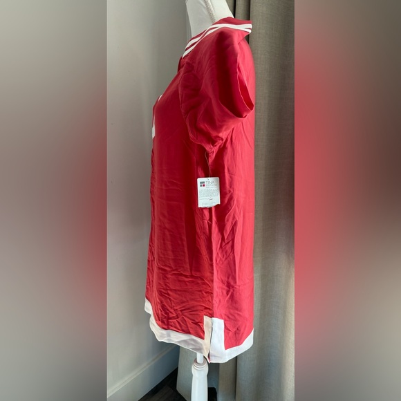 NWT TINA STEPHENS 3/4 SLEEVE TUNIC CORAL AND WHITE SIZE MEDIUM - Picture 3 of 9
